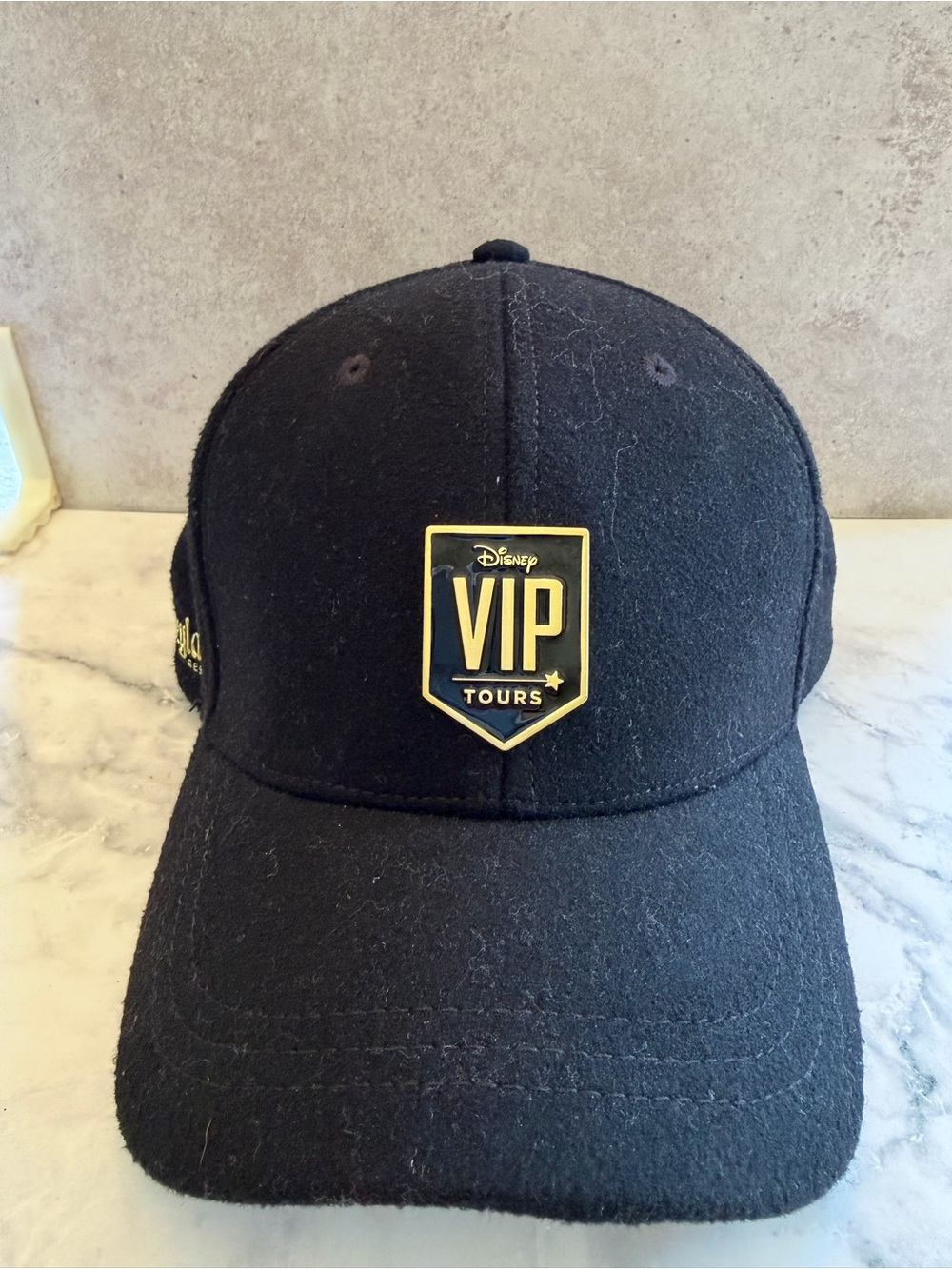 VIP Disney Black Cap with Gold Accent